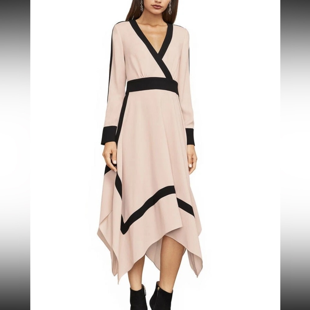 BCBG Maxazria Bambi Color-Blocked Wrap Dress Size M